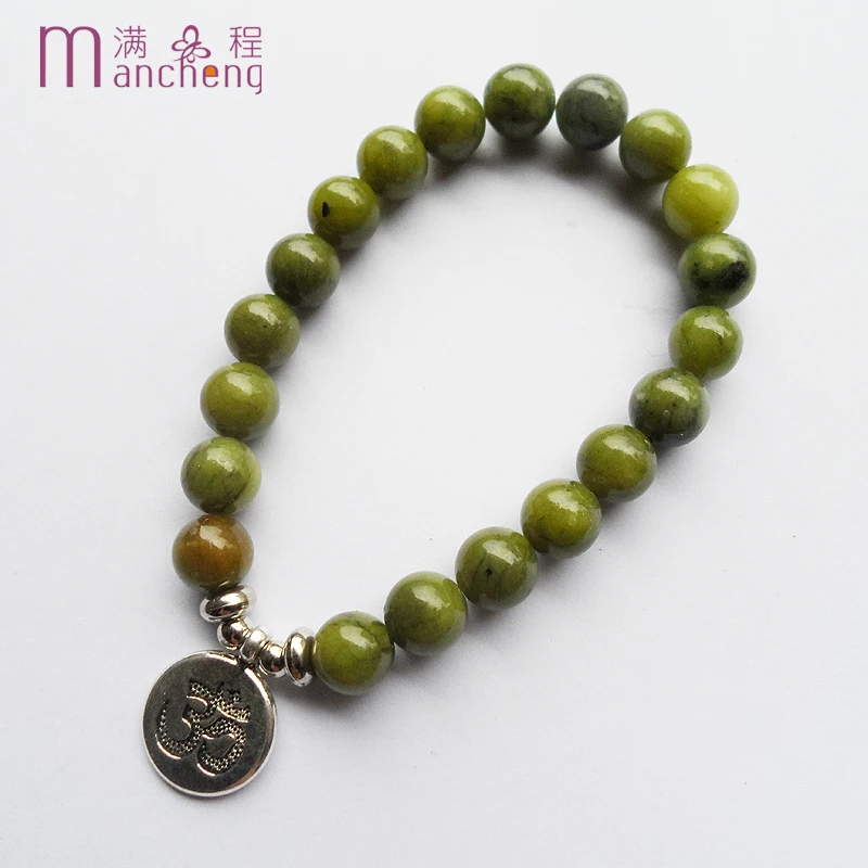 Эластичные бусины 8 мм для молитвы зеленые нефриты браслеты Аллаха ювелирные