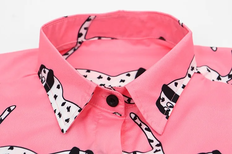 Lazy Oaf стильные женские шифоновые блузки размера d далматинские женские блузки повседневного дизайна, женские блузки размера плюс, розовая Модная рубашка