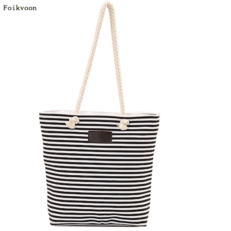 Foikvoon Женская Bolsa De Festa Casamento полосатая Сумка ведро женские песочные пляжные сумки