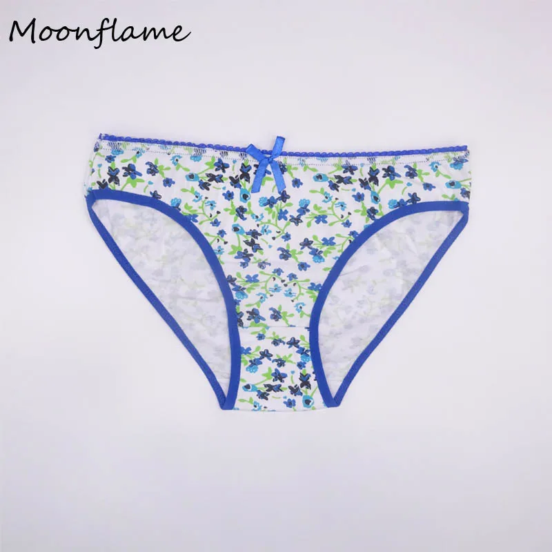 Moonflme 5 шт./лот цветочный принт хлопок женские трусы M L XL 86795