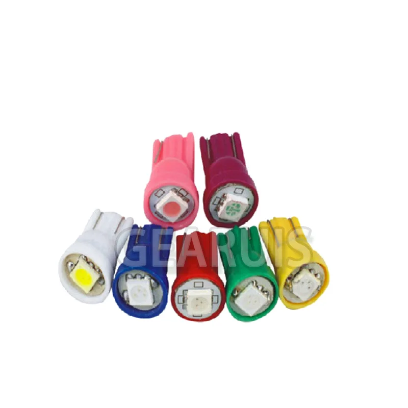 100 шт Красочные T10 5050 1 SMD 5050 1 светодиодный 194 168 W5W автомобильный горизонтальный Клин хвост лампа для чтения автомобиля указать авто лампы, работающего на постоянном токе 12 В