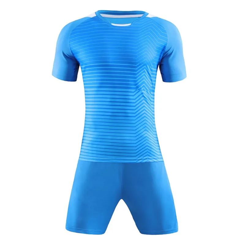 1703 blue jerseys Мужские и женские комплекты футболок для футбола survete мужские футболки для футбольной команды спортивные майки Шорты карманы Майо де фут под заказ - Цвет: 1703 blue jerseys
