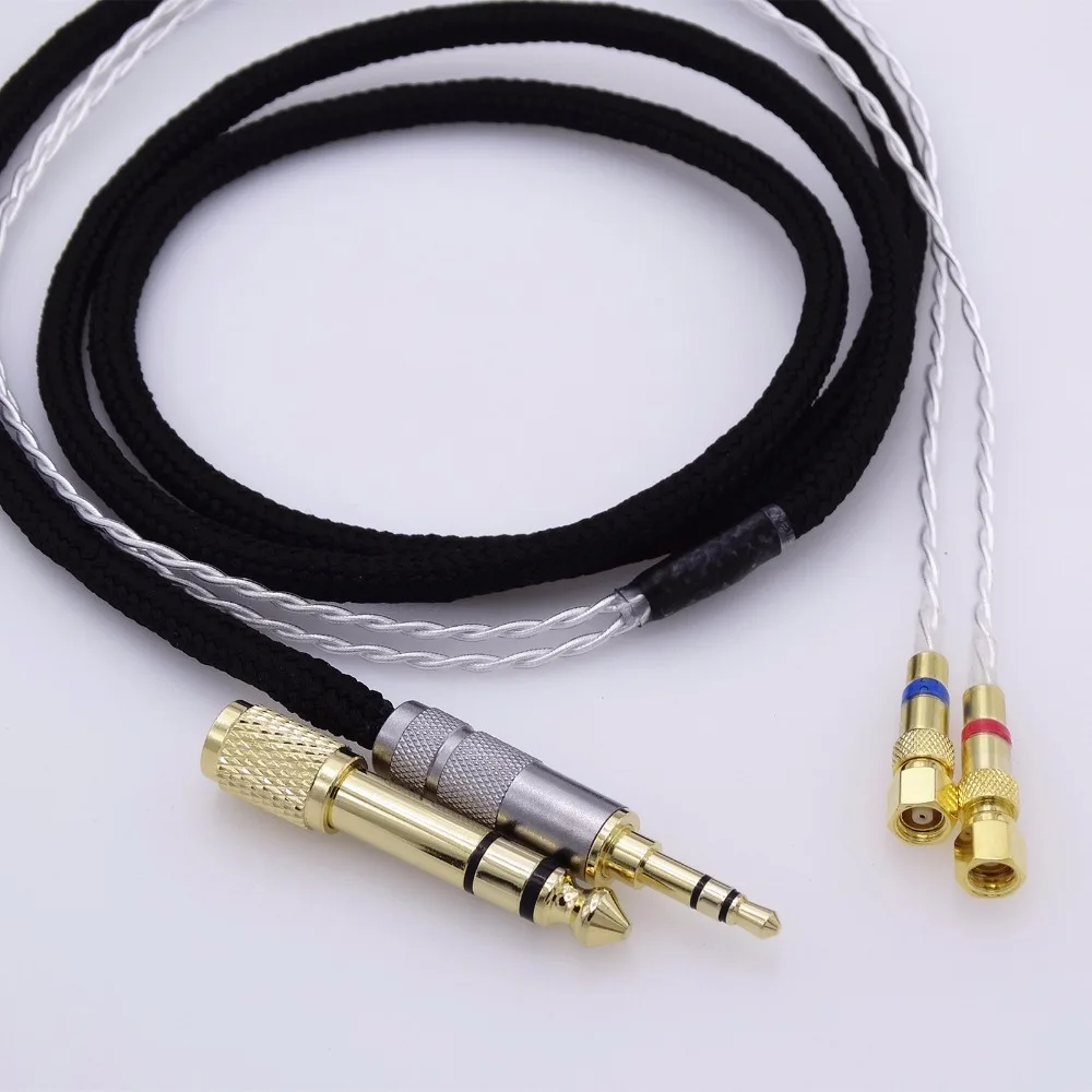 Черный 5N OCC посеребренный Hifi кабель для наушников для Hifiman He-5 He-6 He-400 He-500 He560