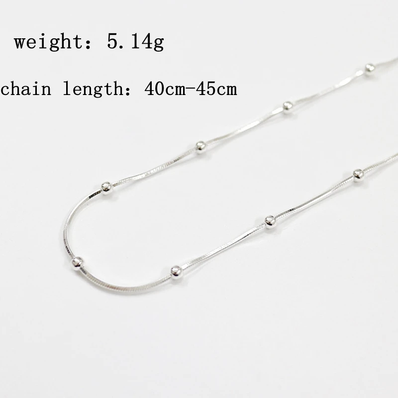 LouLeur 925 пробы Серебряная цепочка, круглые бусины ожерелье серебро, модные ювелирные изделия, ожерелье регулируемой длины для женщин тонкой jewelr