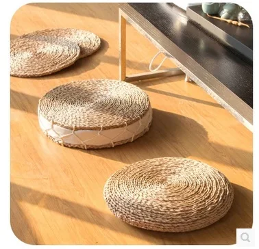 Толстая Подушка кошачий хвост ручной работы подушка для медитации соломенный