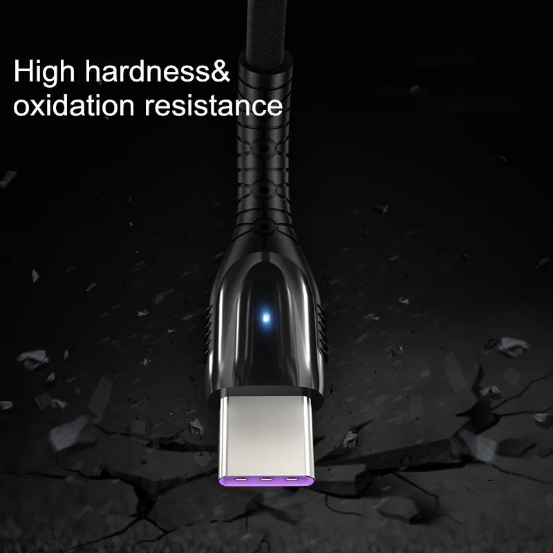 Vanniso 5A супер зарядный usb type C кабель для huawei P20 P30 NOVA5 зарядный провод для Samsung S9 Xiaomi Redmi usb с светодиодный