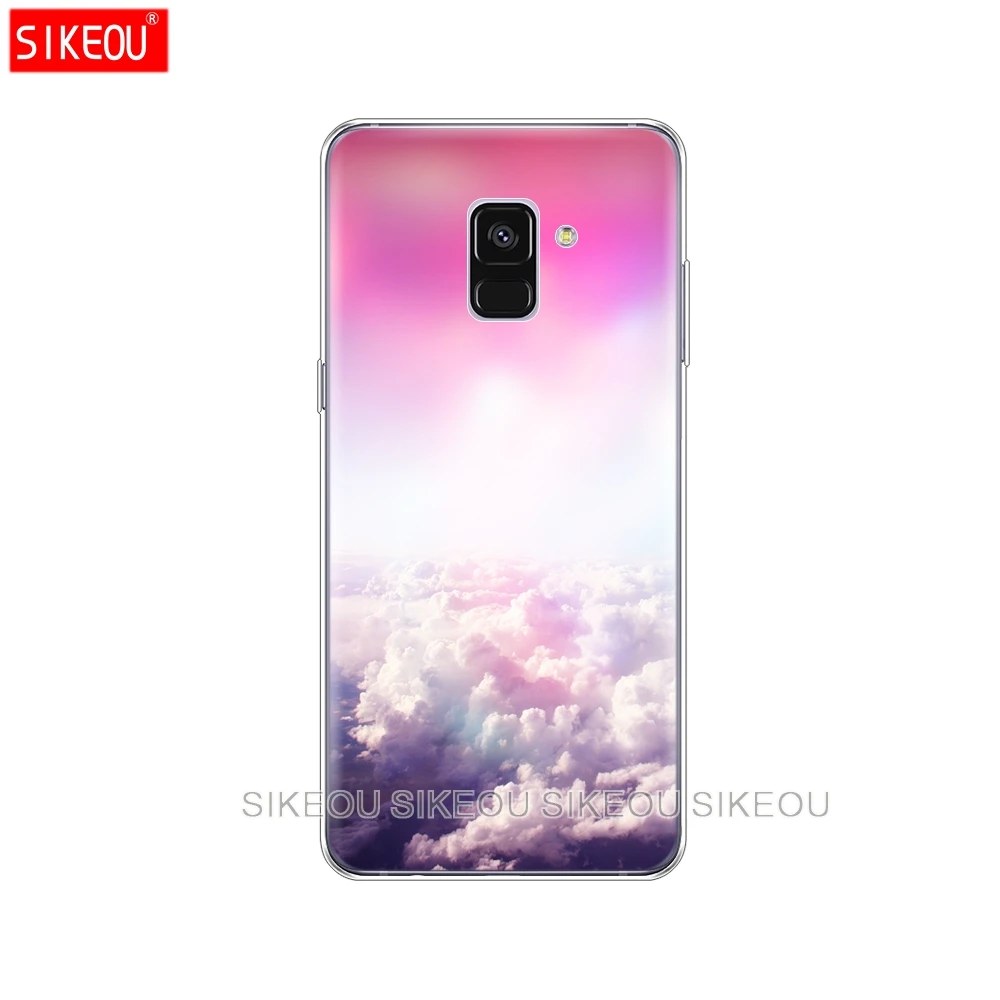 Силиконовый чехол для телефона Samsung Galaxy A6 A8 2018 A3 A310 A5 A510 A7 2016 2017 облака на голубом