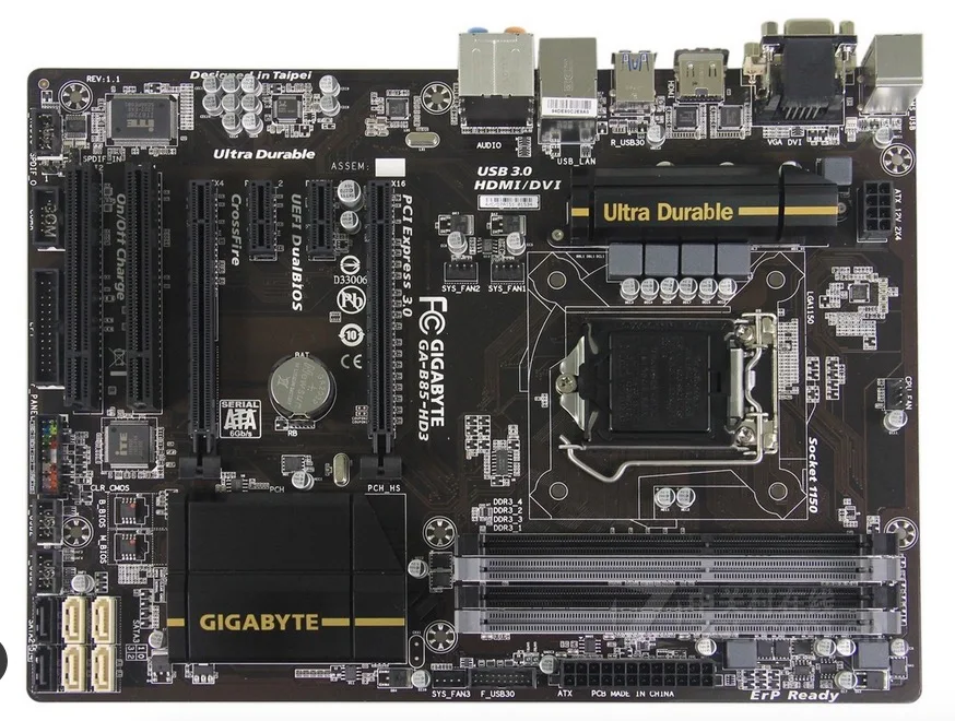 

Б/у Gigabyte GA-B85-HD3 LGA 1150 DDR3 B85-HD3 32 ГБ для i3 i5 i7 22 нм cpu материнская плата для настольного компьютера