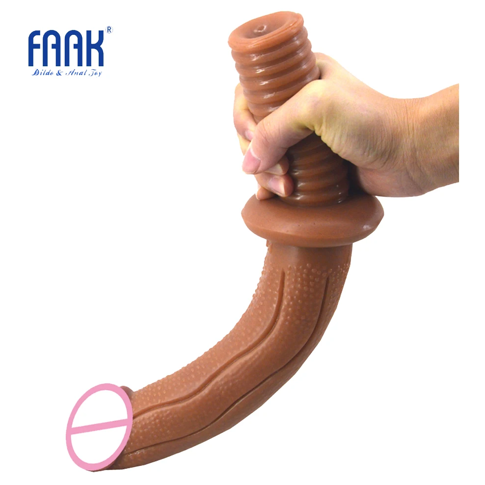 Реалистичный фаллоимитатор FAAK с винтовой ручкой выпуклые частицы текстура