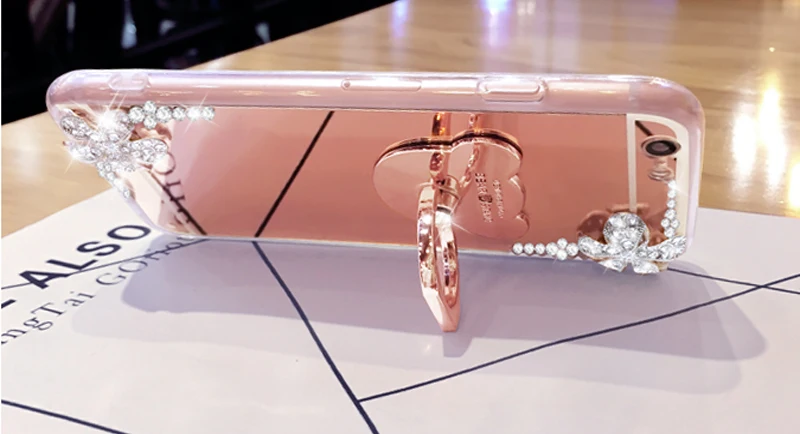 Кольцо держатель Зеркало чехол для iPhone XR XS MAX X 8 7 6 s плюс блеск Dimaond S Max крышка в