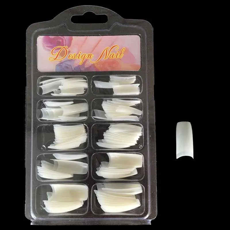 100 шт./лот хит продаж натуральные белые французские накладные ногти акриловые для