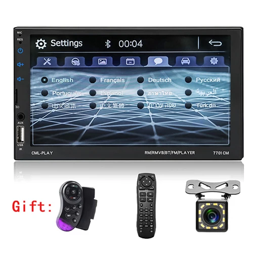 MP5 with 12 led cam Автомагнитола Bluetooth " сенсорный экран BT Hands-free AUX USB FM Авто Аудио рулевое колесо управление MP5 плеер авторадио 2Din - Цвет: MP5 with 12 led cam