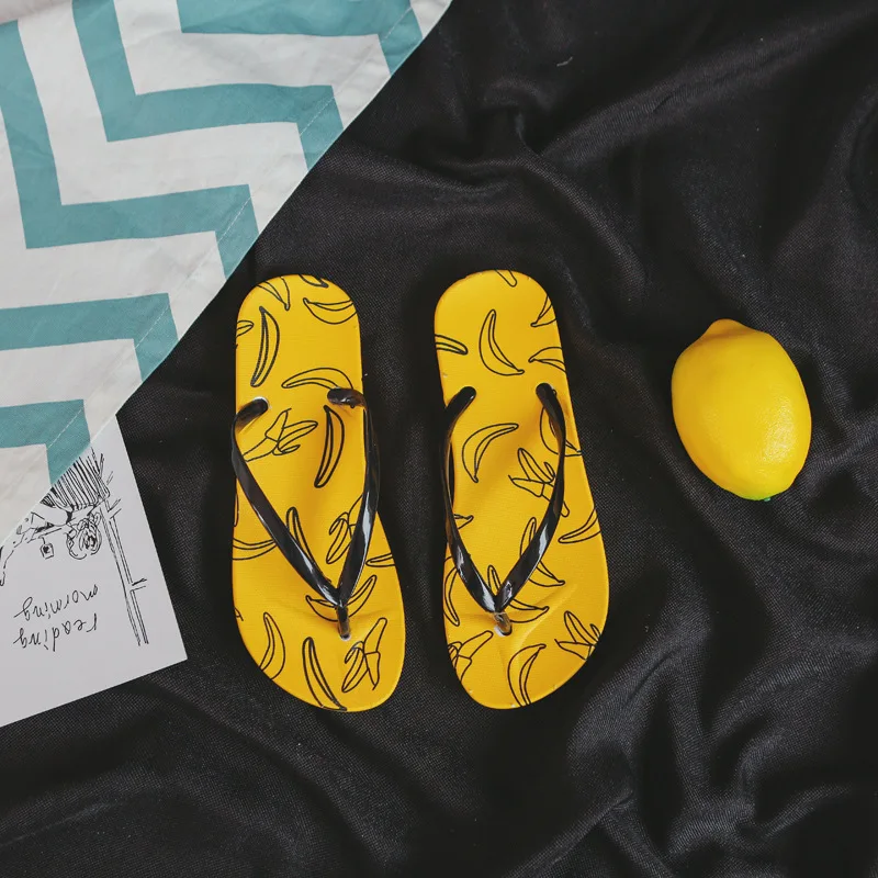 Тропические любовные чувства для девочек стильные Вьетнамки шлепанцы летние