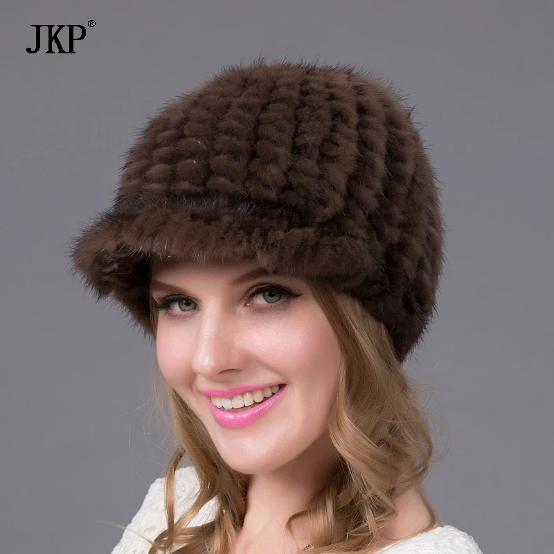 JKP 2019 новых природных Женская Действительно норки cap шапка мех bz 09|headdress|headdress women |