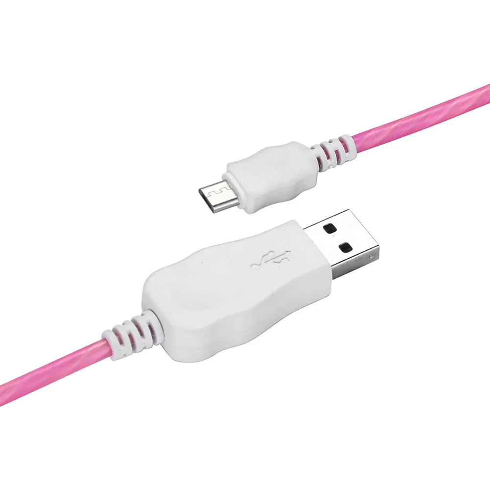1 м Видимый течёт Mircro USB/type-C умный зарядный кабель для освещения данных светодиодный провод светящийся плоский зарядный кабель# SYS