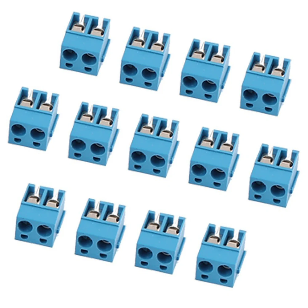 LHLL 30Pcs 2 способа 2P PCB Крепление винтовой клеммный блок разъем 5 08 мм Шаг синий|screw