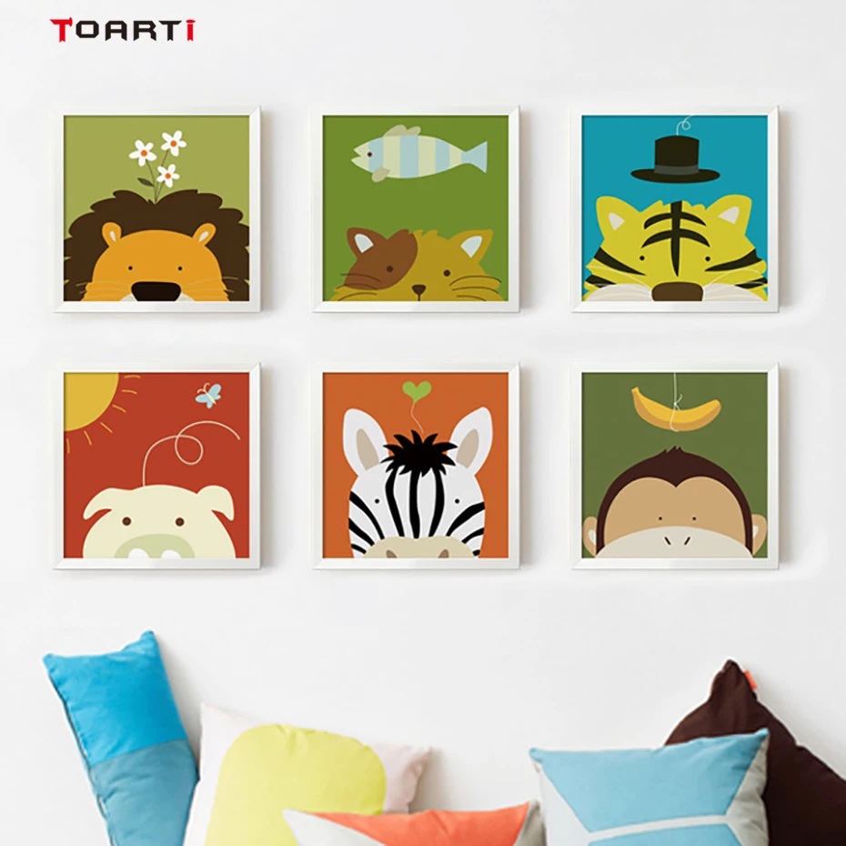 Холст печать Спрей картина мультфильм модульная стена искусство фрески