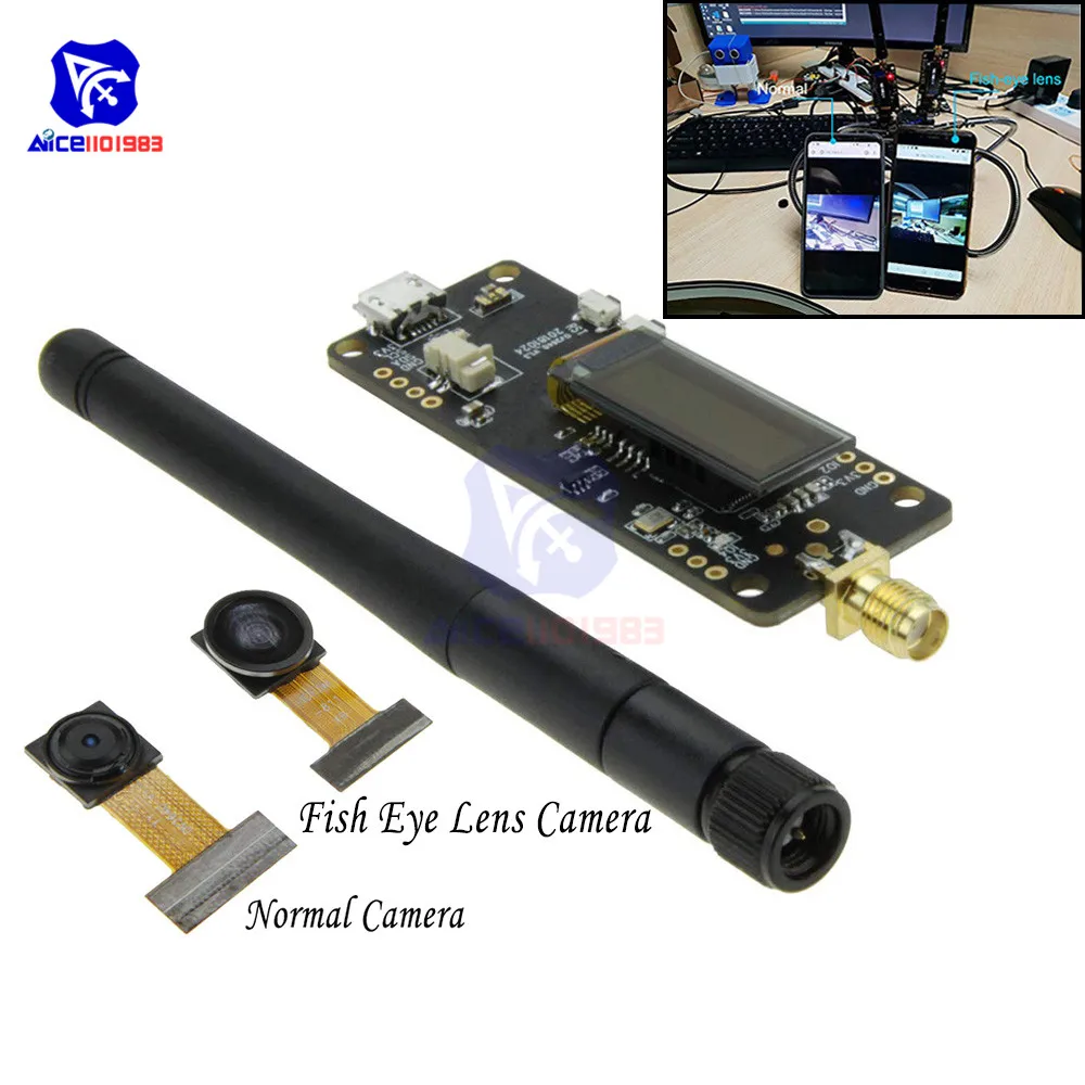 ESP32 Cam беспроводной модуль OV2640 Нормальная/рыбий глаз камера с объективом SMA WiFi 3Dbi