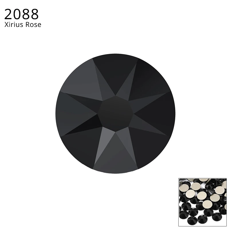 Jet F (280) 24 шт.) Оригинальные кристаллы от Swarovski 2058 XILION 2088 XIRIUS Rose без горячей фиксации стразы с плоской задней частью для украшения ногтей - Цвет: Jet F (280)