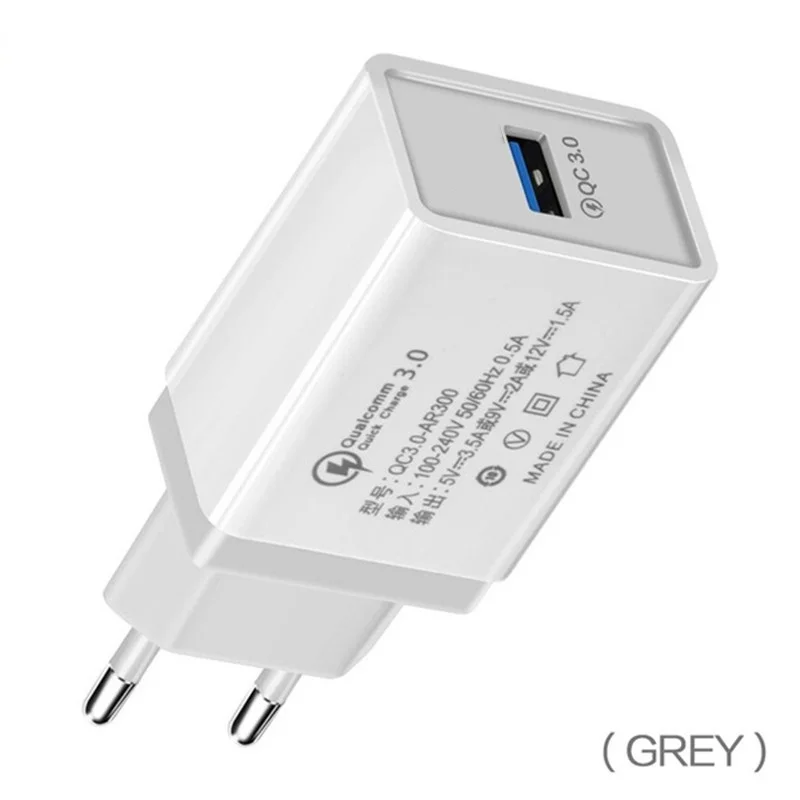 Silver 5V 3.5A Быстрая зарядка 3,0 18W USB зарядное устройство 6 цветов Быстрая зарядка мобильного телефона EU вилка настенная Зарядка для iPhone samsung huawei Xiaomi - Тип штекера: Silver