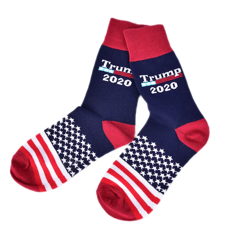 Носки мужские с рисунком национального флага Trump 2020 мягкие хлопковые