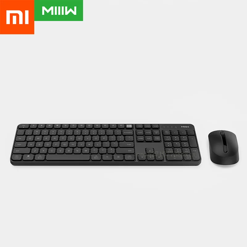 Xiaomi MIIIW, беспроводная офисная клавиатура, мышь, набор, система Windows/Mac, переключение одной кнопкой, 104 клавиш, 2,4 ГГц, IPX4, Водонепроницаемая клавиатура