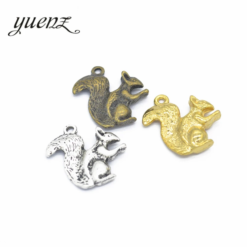 

YuenZ 8pcs Squirrel Charms Tibetan Silver Bronze Pendants Antique Charm Jewelry Making DIY Handmade Craft 21*18mm D984