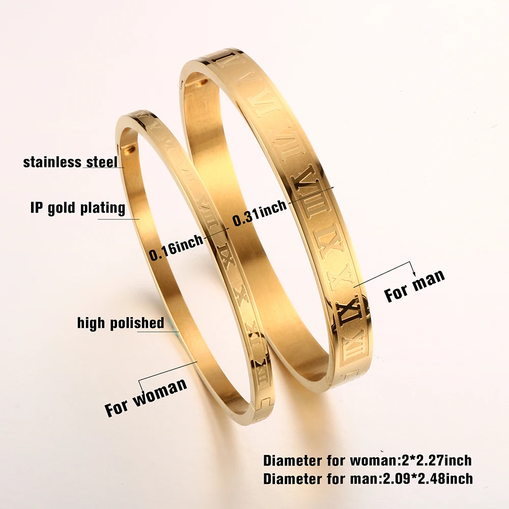 Модные свадебные браслеты ювелирные изделия римские цифры дизайн 316L из