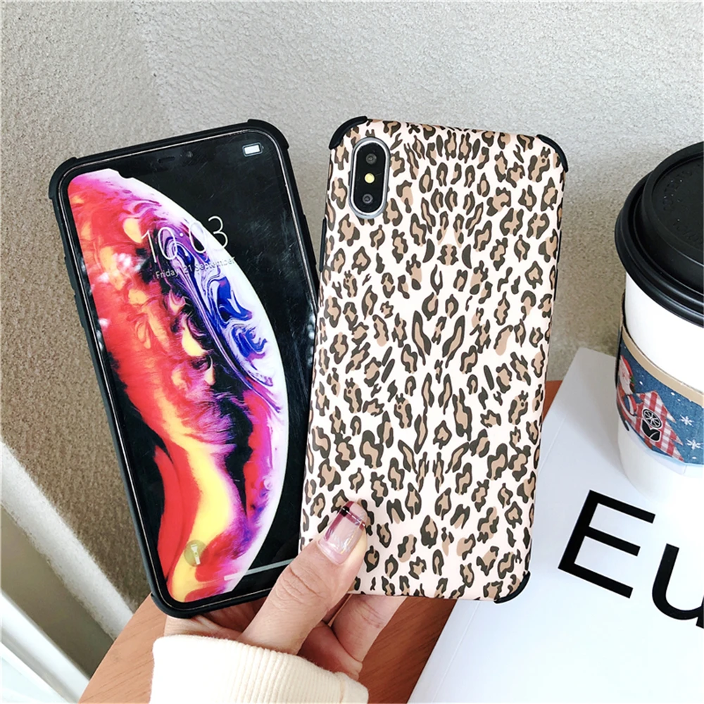 Модный чехол для телефона с леопардовым принтом iphone X XS MAX XR 6 6s 7 Plus 8 plus задняя