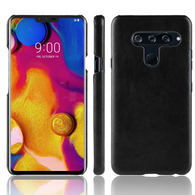 Для LG V40 ThinQ чехол для телефона 6 4 дюймов Роскошный PU кожаный Личи ударопрочный V 40