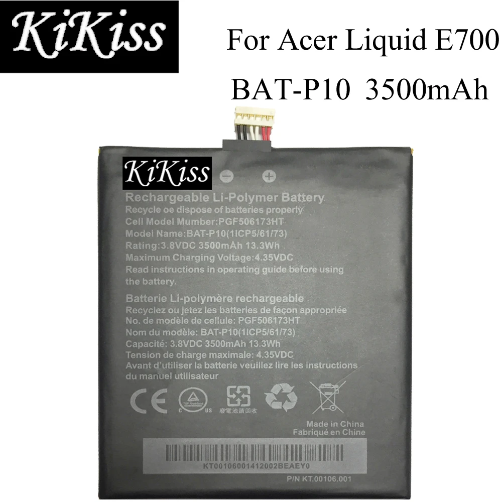 BAT P10 Аккумулятор для Acer Liquid E700 Triple E39 PGF506173HT 3500mAh Сменный аккумулятор
