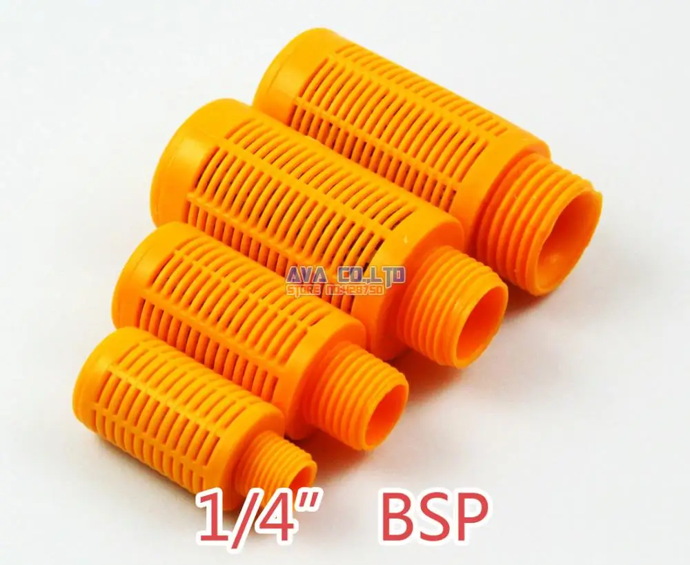 

20 Pieces 1/4" BSP Pneumatic Yellow Plastic Silencer Connector Noise Reduce Air Valve Muffler Fitting