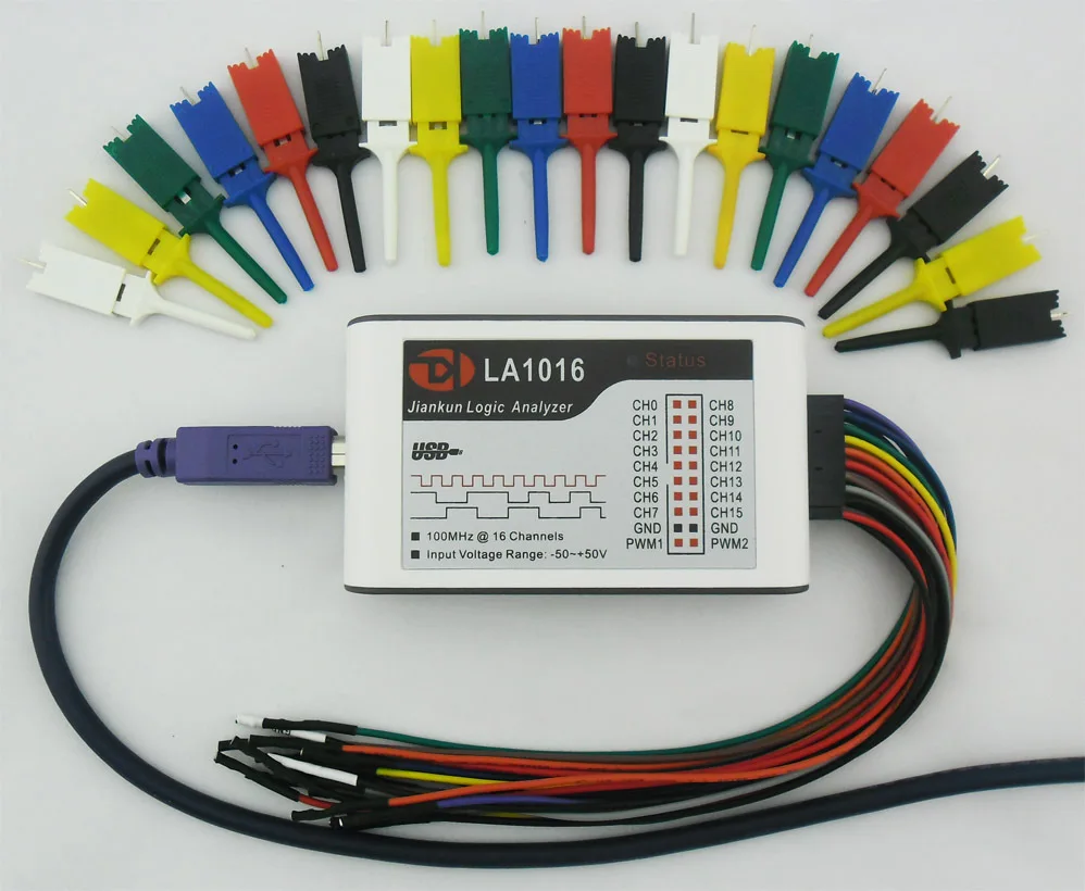 Kingst LA1016 USB логический анализатор 100M Максимальная скорость выборки 16 каналов 10B
