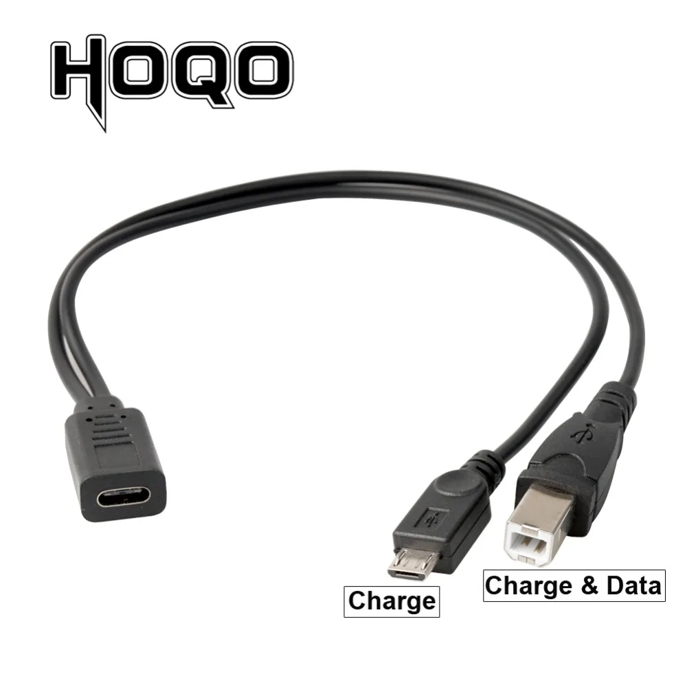 USB C Женский к B Мужской Пинтера кабель с Micro Y КАБЕЛЬ Разветвитель 3 1 Тип USb Male и или