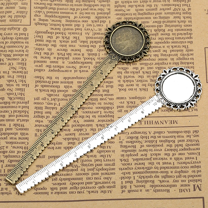 2 шт./лот старинная бронзовая металлическая линейка основа для кабошона закладок