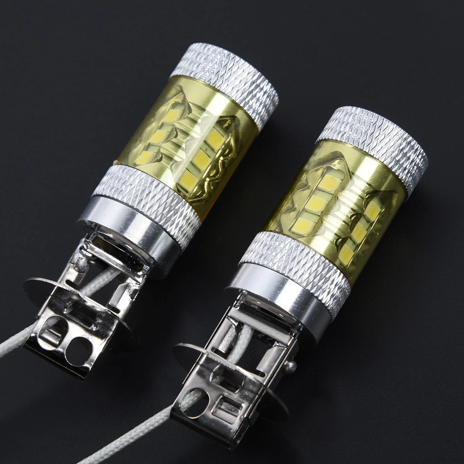 2 шт. H3 12 V-24 V 80W 16 SMD СВЕТОДИОДНЫЙ желтый светильник для автомобиля, грузовика, внедорожника, автомобиля, противотуманный светильник, лампы 1500LM светодиодный противотуманный светильник, автомобильные аксессуары