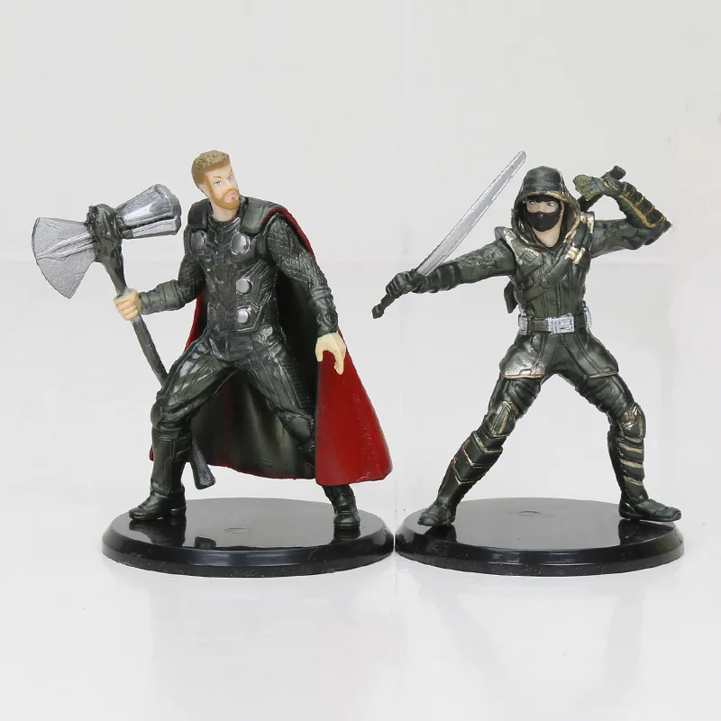 8 шт./компл. 8-11 см Marvel игрушки Мстители завершающей ПВХ фигурки "Человек-паук" Ronin с принтом «Железный человек», «Капитан Америка» Marvel танос комплект одежды с принтом из фильма «Человек-Муравей», модель куклы