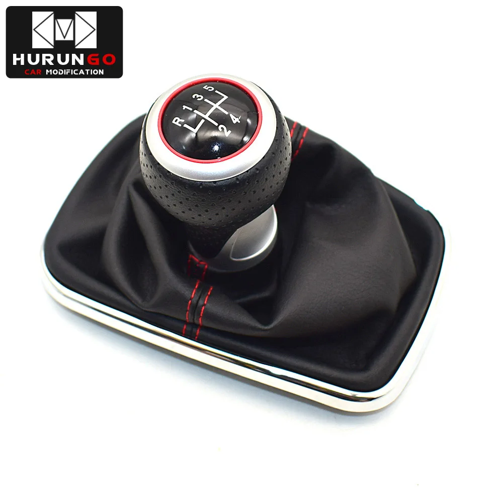 5 Speed-Red A 12 мм 5/6 Скорость Хромовая автомобильная пленка для укладки волос Шестерни рукоятка рычага переключения передач Gaitor загрузки для Volkswagen VW BORA GOlf MK4/4 Характеристическая вязкость полимера/JETTA(Фольксваген Джетта) GTI 1999-2005 - Название цвета: 5 Speed-Red A