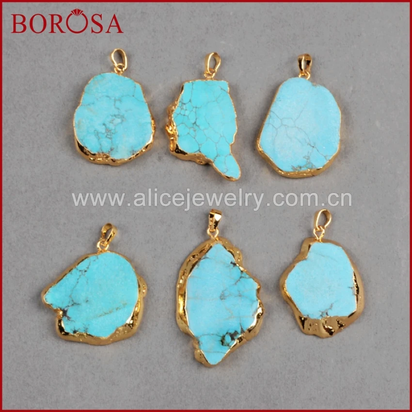 BOROSA золото Цвет произвольной формы синий говлита каменный друзовый