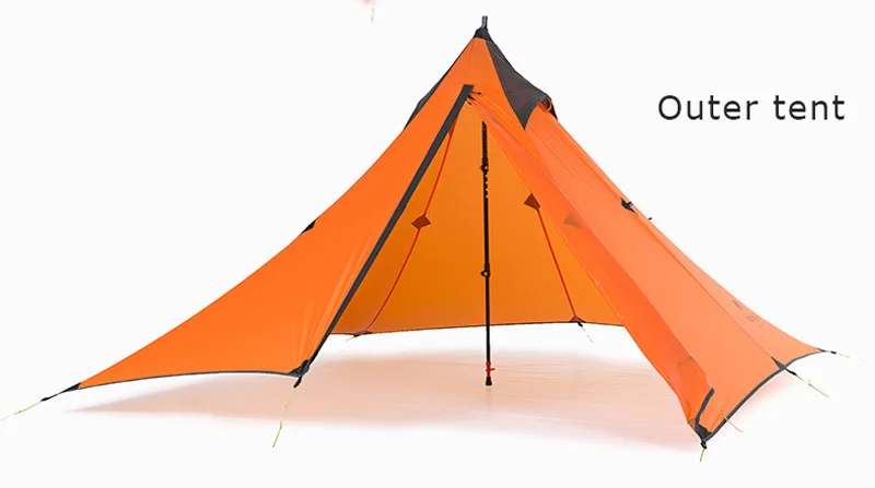 Новое поступление Naturehike 1 человек брезент палатка одного человека без полюса Сверхлегкий Пирамида Открытый Туризм Кемпинг палатки