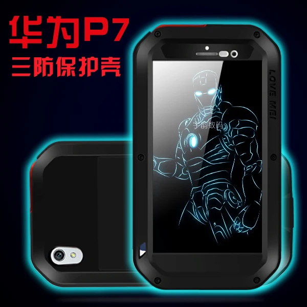 Huawei P7 Three anti- Metal case frame border cover for huawei Protective shell |