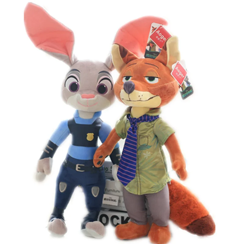 Zootopia плюшевые игрушки подарок для детей 2 размера лиса Ник Уайлд кролик Джуди