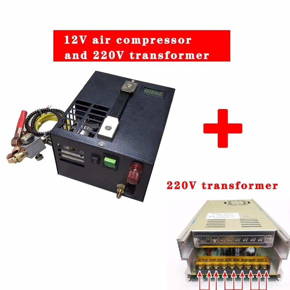 4500psi 300 бар 30 мпа 12 В Pcp воздушный компрессор 12 В мини Pcp насос включая трансформатор автомобиля высокого давления воздушный компрессор - Напряжение: 12V to 220Vconverter