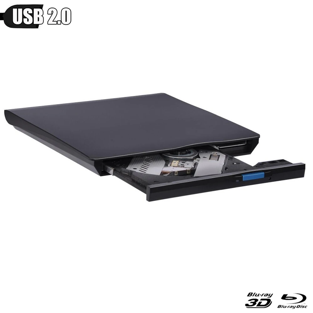 Внешний Привод Blu Ray Slim USB2.0 Bluray устройство записи CD/DVD RW воспроизведение дисков для
