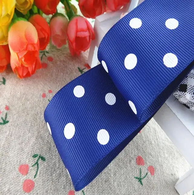 1-1/" 38 мм 50 ярдов точки печатных Grosgrain ленты Подарочная упаковка DIY материалы ручной работы ym18010111 - Цвет: 370