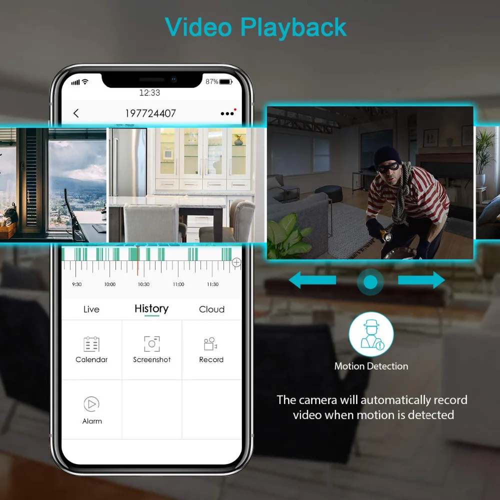 Беспроводная ip камера 1080P HD WiFi домашняя безопасности Детский монитор Поддержка