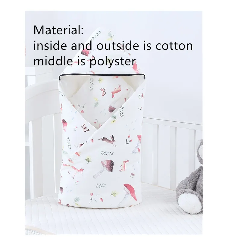 mushroom cotton От 0 до 6 месяцев, белое детское одеяло, двухслойный флисовый детский конверт, спальный мешок для новорожденных, детское постельное белье, одеяло - Цвет: mushroom cotton