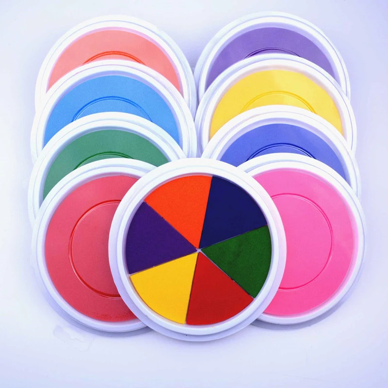Забавные 6 цветов чернила прокладка для печати DIY Пальчиковые краски Craft Scrapbooking