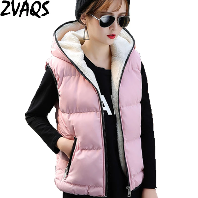 Женский утепленный жилет из хлопка и шерсти короткий с капюшоном ST332 Осень зима