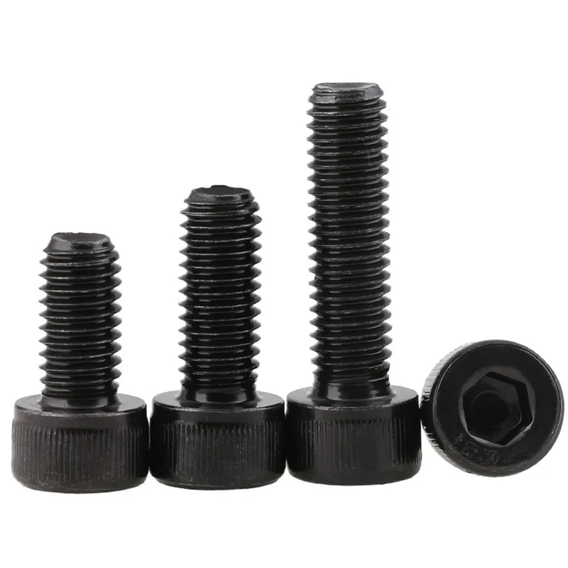 

1Pcs Grade12.9 M6 M8 M10 Carbon Steel Fine Thread Hex Hexagon Socket Cap Head Screw Pitch 0.75/1mm Length 10-100mm